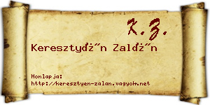 Keresztyén Zalán névjegykártya